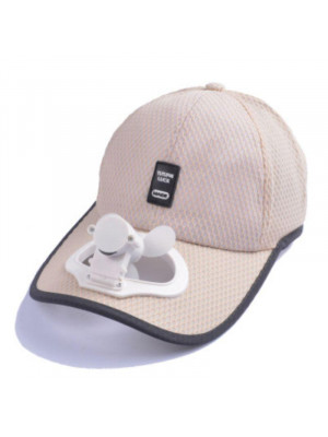 Adult Summer Sunscreen Mesh Baseball Cap with USB Rechargeable Mini Cooling Fan