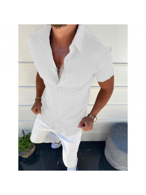 Men Ribbed Short Sleeve Slim Muscle Stretch Fit T-Shirt Casual Top Summer Top UK