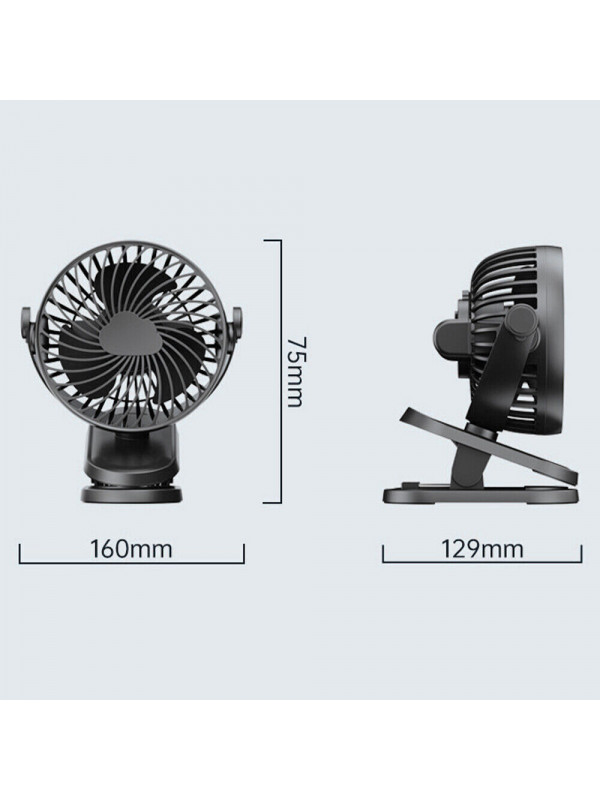 3 Speeds USB Rechargeable Mini Cooling Fan Clip On Desk Baby Stroller Portable