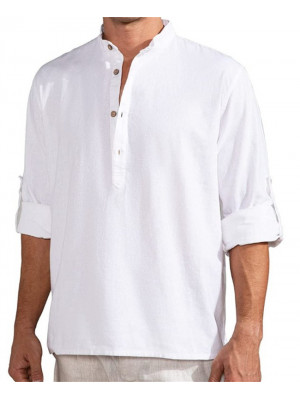 Mens Cotton Linen Short Sleeve T-shirt Casual Loose V Neck Pullover Tops Tunic
