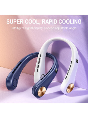 Mini Fan Neckband Bladeless Lazy Neck Hanging Cooler USB Rechargeable Portable