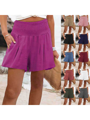 Plus Size Womens Casual High Waist Pocket Shorts Ladies Summer Beach Hot Pants