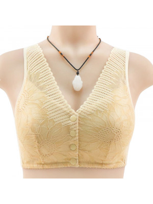 Womens Front Fastening Bra Ladies Cotton Comfortable Vest Non Wired Padded Comfort Stretch Bra