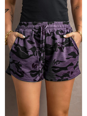Womens Elastic Waist Camouflage Shorts  Ladies Summer Casual Hot Pants Plus Size