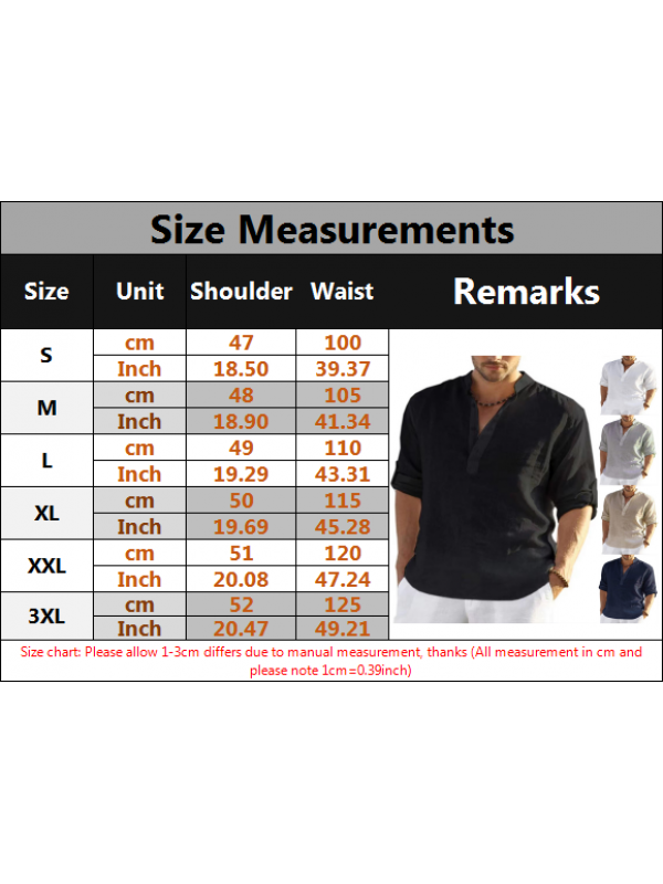  Mens Linen Style Shirts Long Sleeve Solid Casual Fit Formal Dress Tee Top Shirt