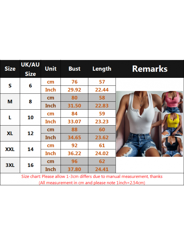 Womens V Neck Vest Tops Ladies Summer Slim Cami Sleeveless T-Shirt Tank Blouse