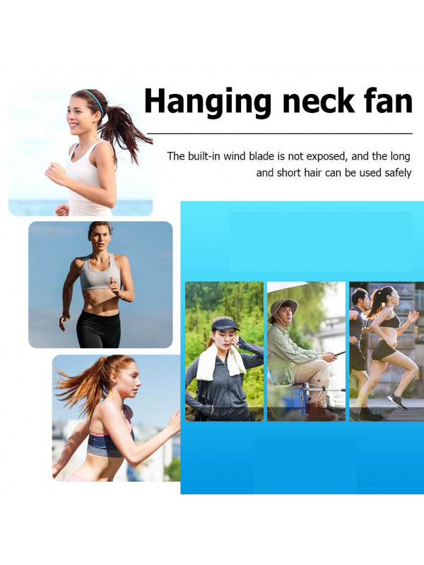 Mini Fan Neckband Bladeless Lazy Neck Hanging Cooler USB Portable Rechargeable 