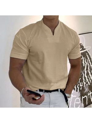  Mens Short Sleeve T-Shirt Tee Tops Muscle Slim Fit Summer Casual Work Blouse