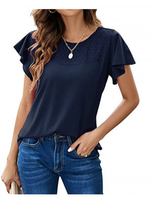 Summer Womens Casual Loose Tops Ladies Round Neck T Shirt Pullover Blouse Tee