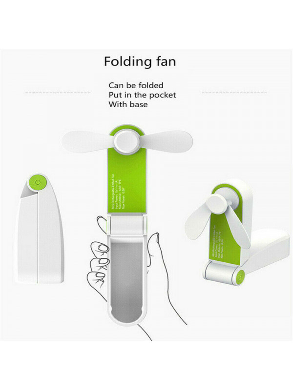 Rechargeable Pocket Travel Camping Portable Mini Hand-held Folding Desk Fans