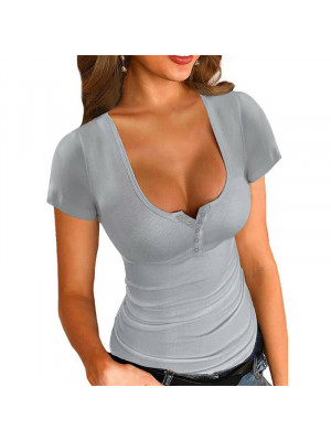 Ladies Womens Basic Stretchy Jersey Casual Plain Slim T Shirt Pullover Tee Tops