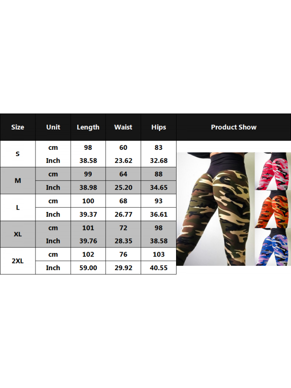 Women Yoga Pants Camouflage Anti-Cellulite Stretch Gym Fitness Leggings Trousers