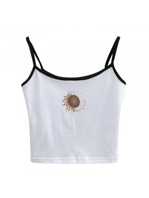 Summer Women Crop Top Casual Short Sleeve T-Shirt Strap Vest Blouse Bra Tee AU