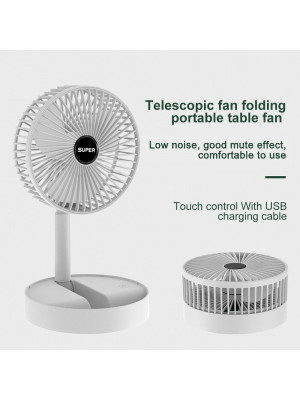 3 Gear Portable Fan Rechargeable Folding Telescopic Floor Fan Office Desktop Fan