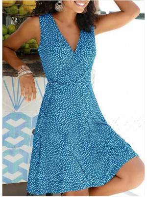 Womens Polka Dot Wrap Dress Boho Ladies Holiday Summer Beach Sundress Plus Size