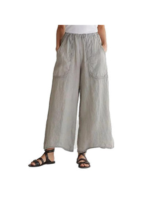 Ladies Cotton Linen Casual Long Pants Womens Solid Straight Trousers Plus Size