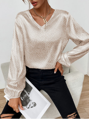 Plus Size Women's Loose Leopard Tops Ladies Long Sleeve Pullover T-Shirts Blouse