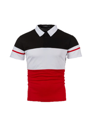 Mens Polo Work T-Shirt Slim Fit Zipper Short Sleeve Casual Business Soft Tops