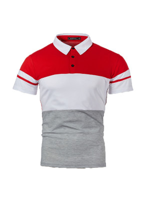 Mens Polo Work T-Shirt Slim Fit Zipper Short Sleeve Casual Business Soft Tops