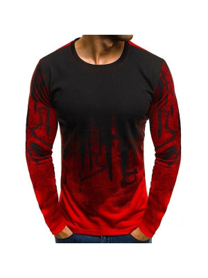 Mens Casual Long Sleeve T-shirt Slim Muscle Fit Top Crew Round Neck Tee Tops UK