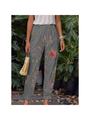 Womens Casual Flower Print Pants Boho Long Trousers