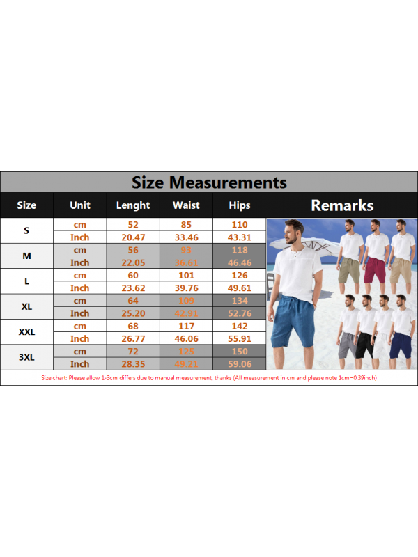 Mens Shorts Elasticated Waist Casual Pants Multi Pockets Combat Summer Shorts