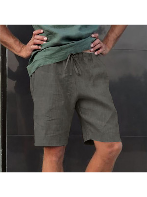 Mens Elasticated Cotton Cargo Shorts Summer Casual Pocket Combat Pants M-5XL