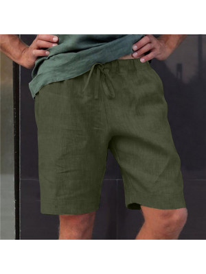 Mens Elasticated Cotton Cargo Shorts Summer Casual Pocket Combat Pants M-5XL