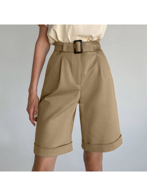 Women Ladies Summer Wide Leg Shorts Casual Pocket OL Office Hot Pants High Waist