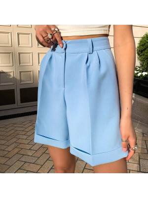 Women Ladies Summer Wide Leg Shorts Casual Pocket OL Office Hot Pants High Waist