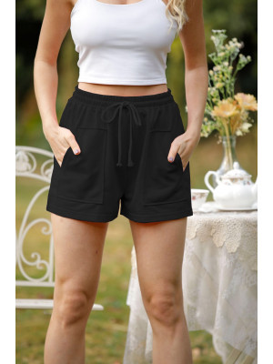 Womens Casual Elastic Waist Drawstring Pants Ladies Summer Beach Holiday Shorts