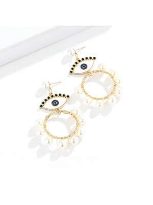Heart Pearl Tassel Fashion Jewelry Ladies Alloy Eye Drop Circle Hoop Earring New