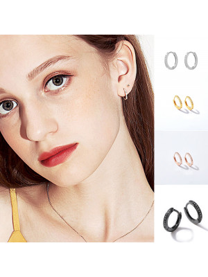 Women Charm Crystal 925 Sterling Silver Stud Hoop Earring Ladies Fashion Jewelry