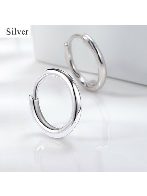 925 Sterling Silver Ladies Girl Stud Hoop Circle Earring Fashion Womens Jewelry 