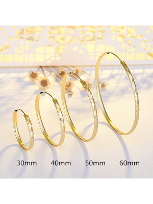 Women 925 Sterling Silver Needle Hoop Earrings Gold White Large Circle Jewelry