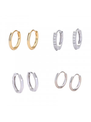 1 Pair 925 Sterling Silver Simple Small Hoop Womens Personality Earrings jewelry
