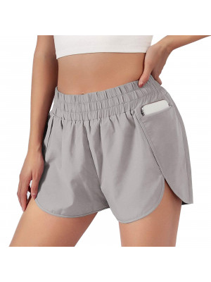 Summer Womens Elastic Waist Yoga Pants Ladies Holiday Casual Loose Pocket Shorts