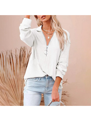 Plus Size Women V Neck Button Tops Pullover Ladies Long Sleeve Casual Blouse Tee