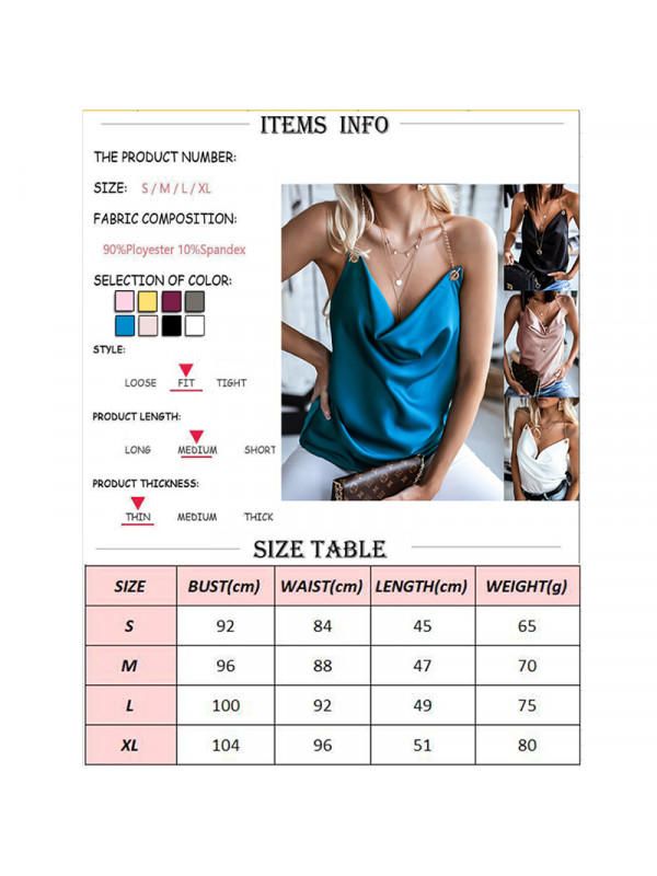 Ladies Baggy Sleeveless Tops Women StrappySolid Tees Pullover Vest Summer Cami