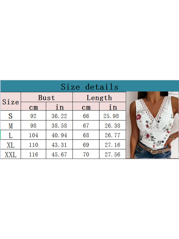 Ladies Sleeveless Floral V Neck Tops Women Lace Slimming Tank Sexy Vest Cam