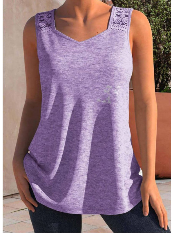 Ladies Pullover Tops Women Casual Tank Vest Solid Sleeveless Blouse Shirt