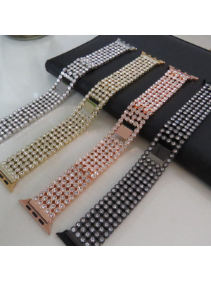 Bling Jewelry Diamond Replacement Metal Strap For Apple iWatch 38 40 42 44mm