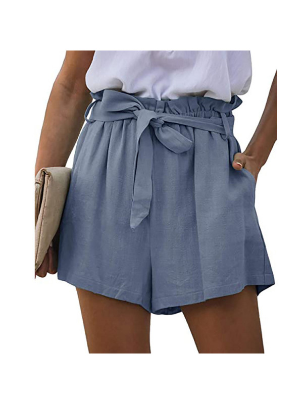 Womens Elastic Waist Drawstring Shorts Ladies Summer Casual Mini Solid Hot Pants