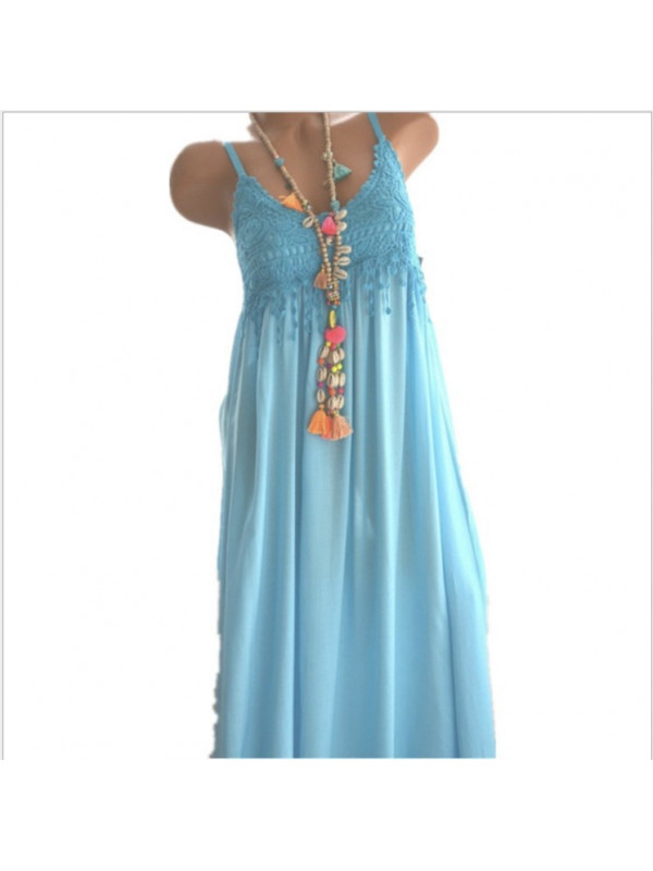  Plus Size Womens Summer Casual Lace Sundress Ladies Beach Holiday Boho Dress UK