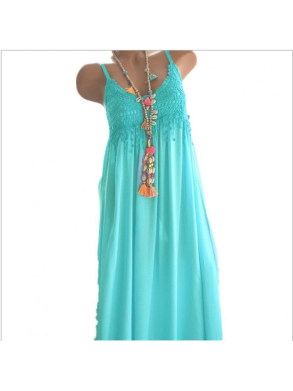  Plus Size Womens Summer Casual Lace Sundress Ladies Beach Holiday Boho Dress UK