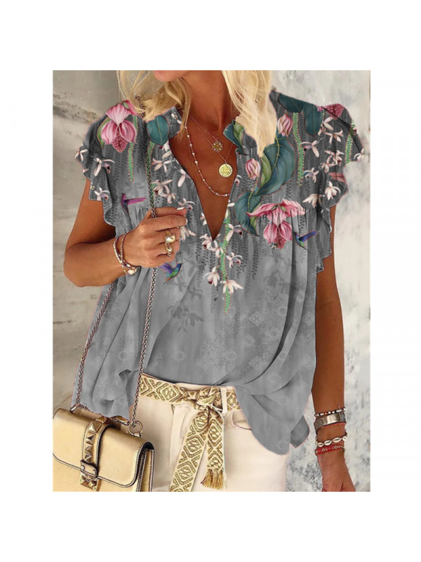 Plus Size Womens Sleeveless Floral Vest Tops Ladies Casual Tank Blouse Shirt Tee