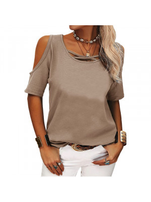 Women Cold Off Shoulder T-Shirt Ladies Summer Short Sleeve Tunic Blouse Tee Tops Plus Size UK