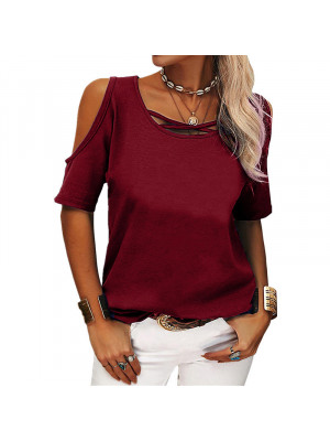 Women Cold Off Shoulder T-Shirt Ladies Summer Short Sleeve Tunic Blouse Tee Tops Plus Size UK
