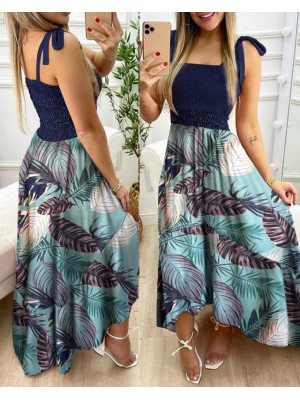 UK Womens Boho Floral Sundress Ladies Casual Summer Beach Party Dress Plus Size