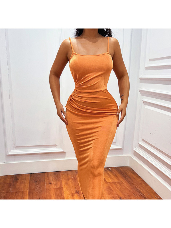 Women Ribbed Long Bodycon Maxi Dress Cami Bandage Slim Fit Party Dating Clubbing